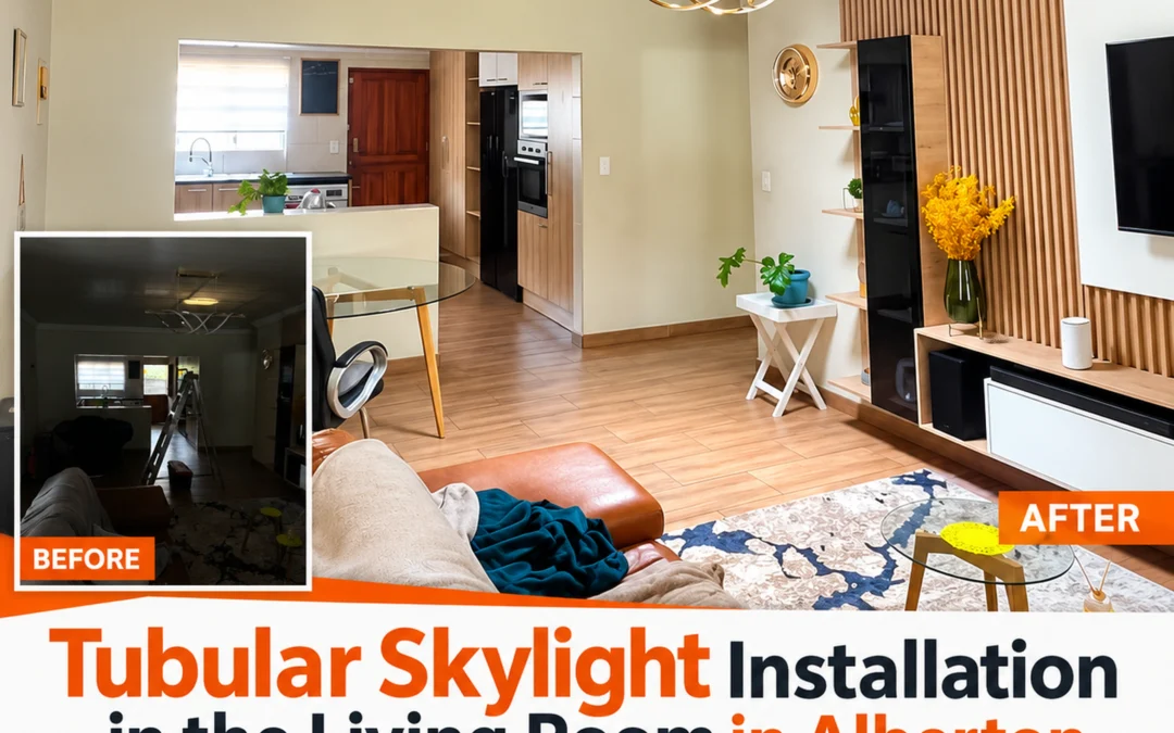Tubular Skylight Installation in the Living Room in Alberton