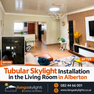 Tubular Skylight Installation in the Living Room in Alberton