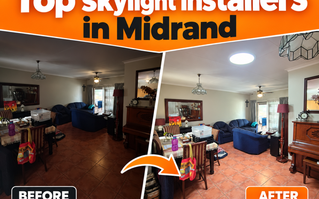 Top skylight installers in Midrand, Ilanga Skylights before and after living room transformation with contact details